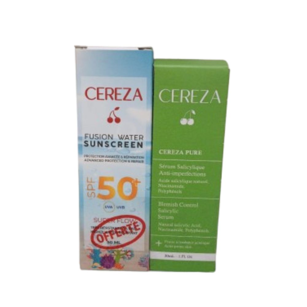 cereza-pack-pure-serum-salicylique-30mlfusion-water-spf50-offert